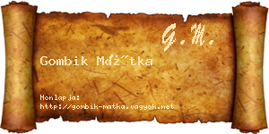 Gombik Mátka névjegykártya